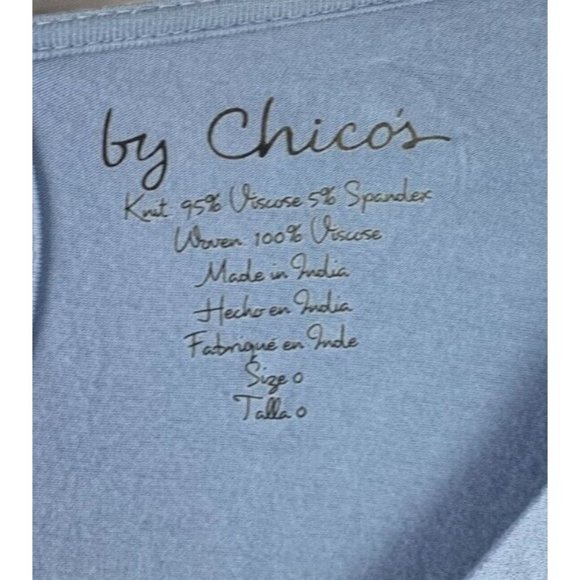 Chicos Size 0 Dip Dye Tierred Ombre Blue Pullover Shirt 3/4 Sleeve Tunic Top - Picture 2 of 3